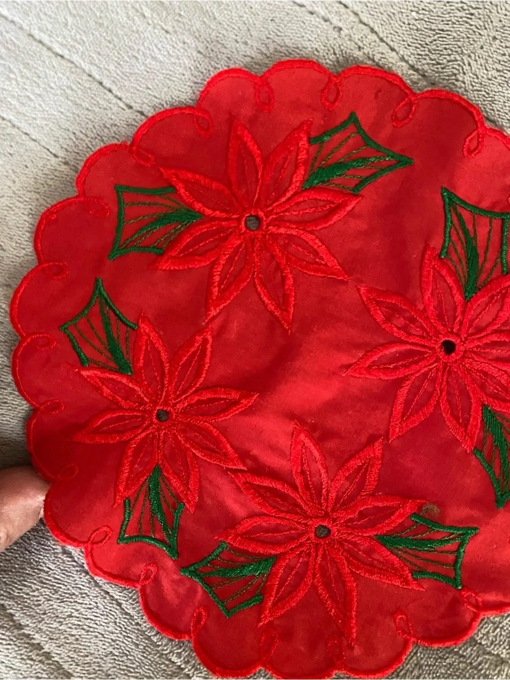 Handmade Crochet Doily with Multicolor Floral Accents